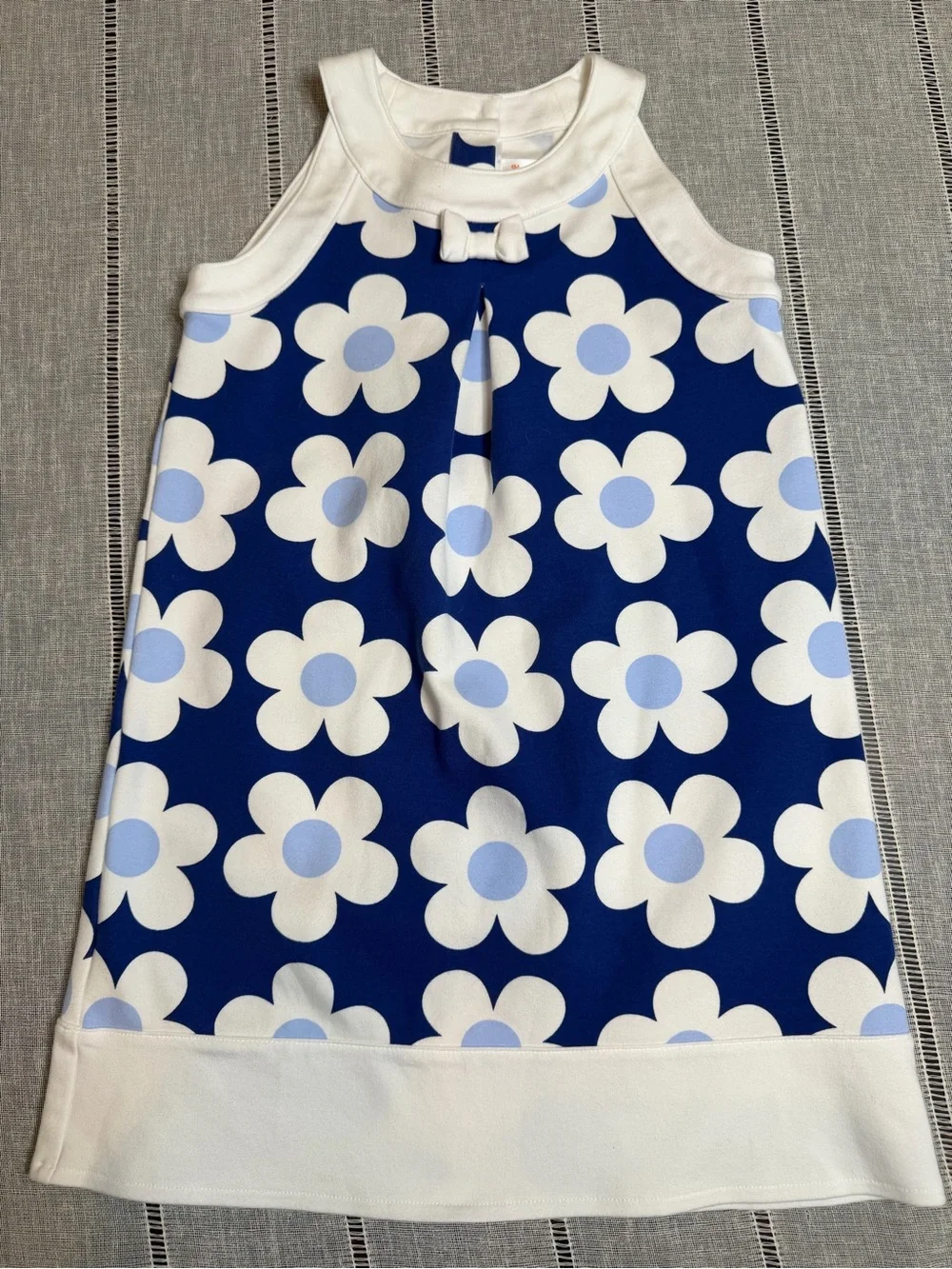 Gymboree Size 7 Blue Flower Dress Hippy Retro Mod Sleeveless